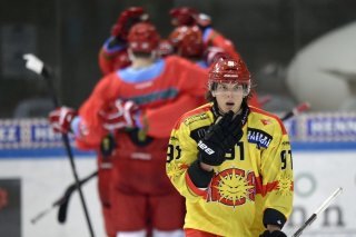 Kevin Lötscher lors de son prêt au HC Sierre, un peu plus d'un an après l'accident
